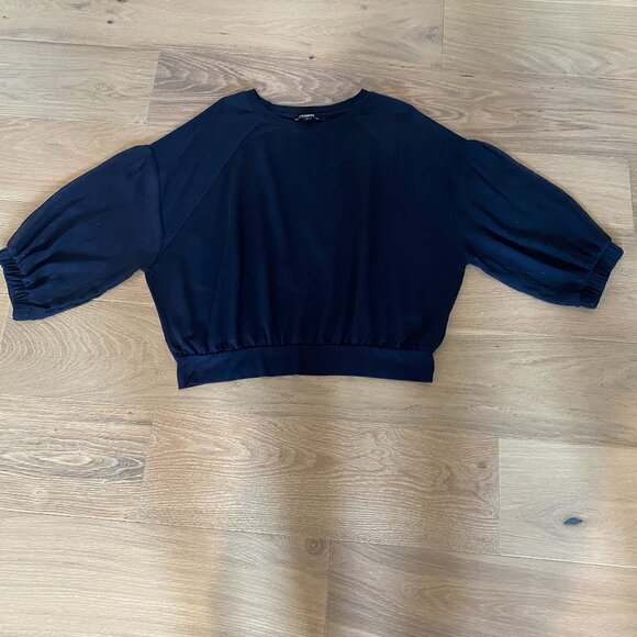 Express Metallic Clip Dot Sleeve Top Size Large - Picture 2 of 8